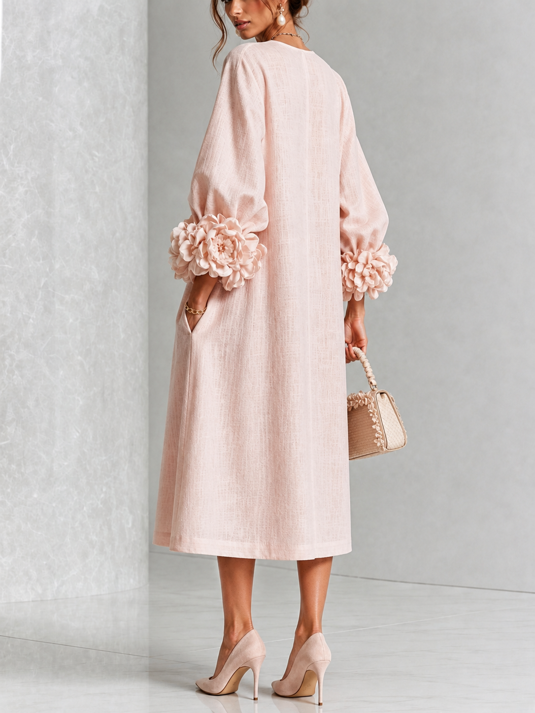 Vivienne | Women's Floral Button-Front Relaxed Midi Dress