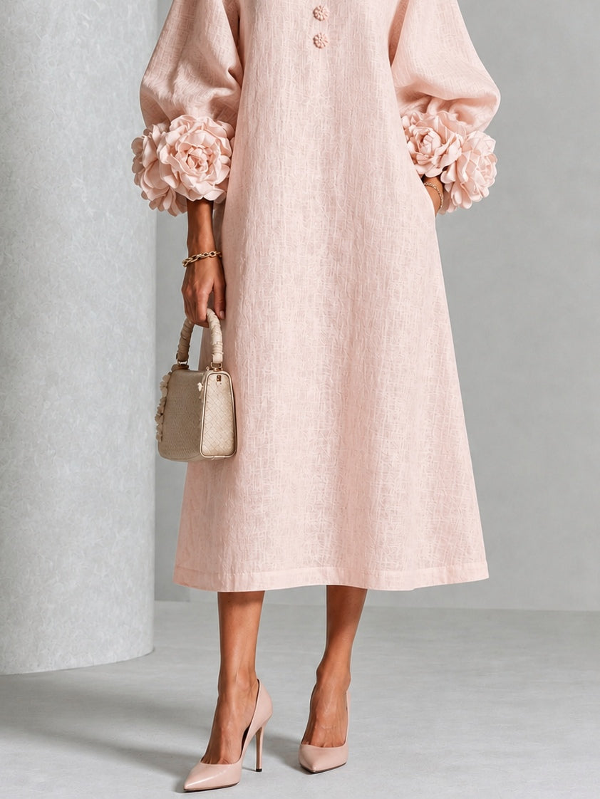 Vivienne | Women's Floral Button-Front Relaxed Midi Dress