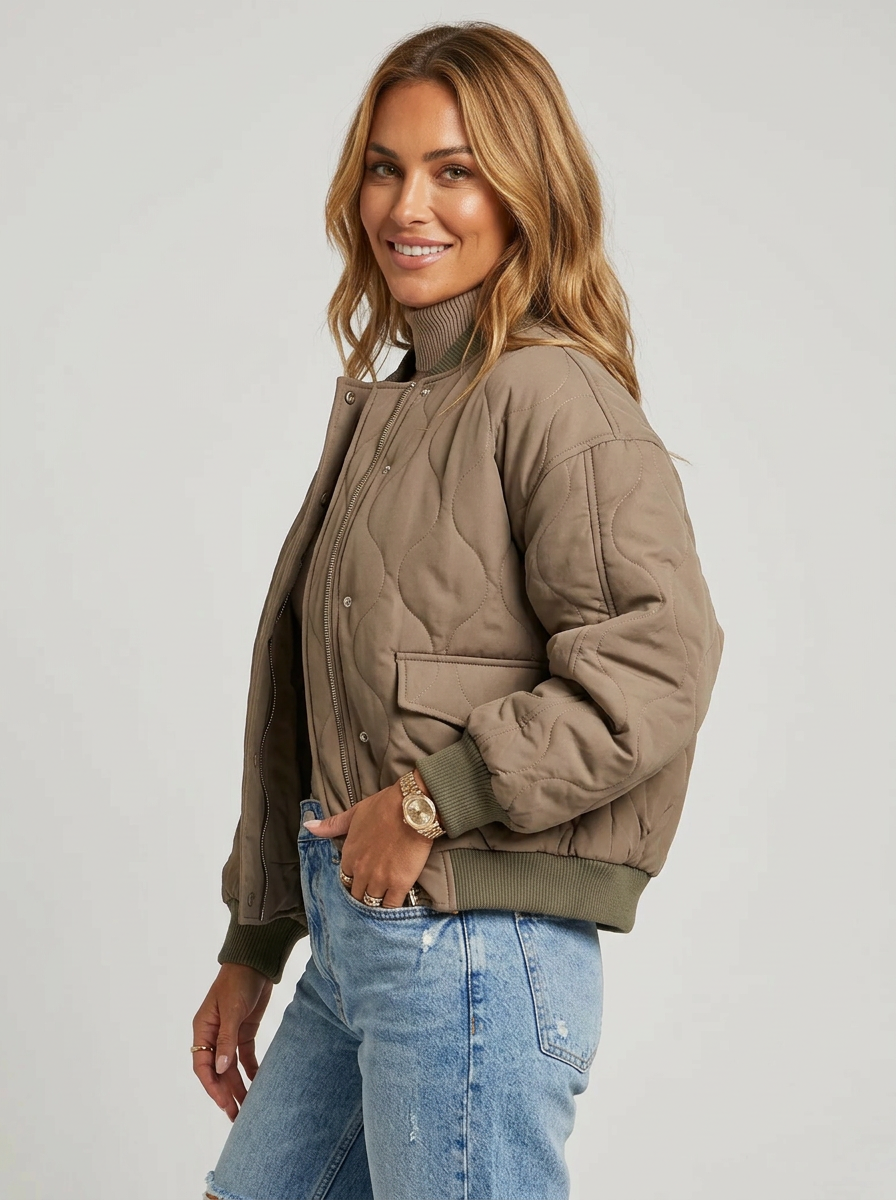 Women's Puffer Jacket Bomber | Casual
