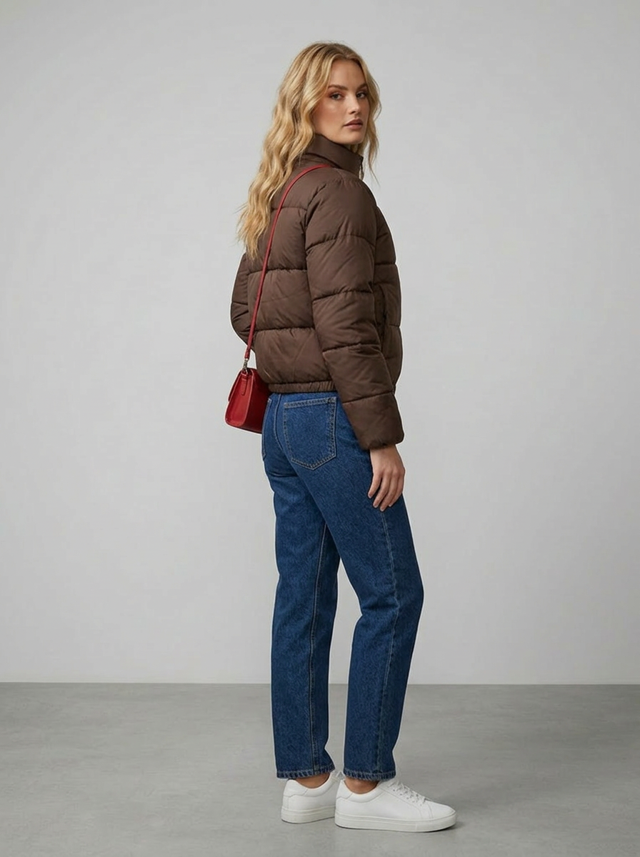 Women's Puffer Jacket Cropped | Casual