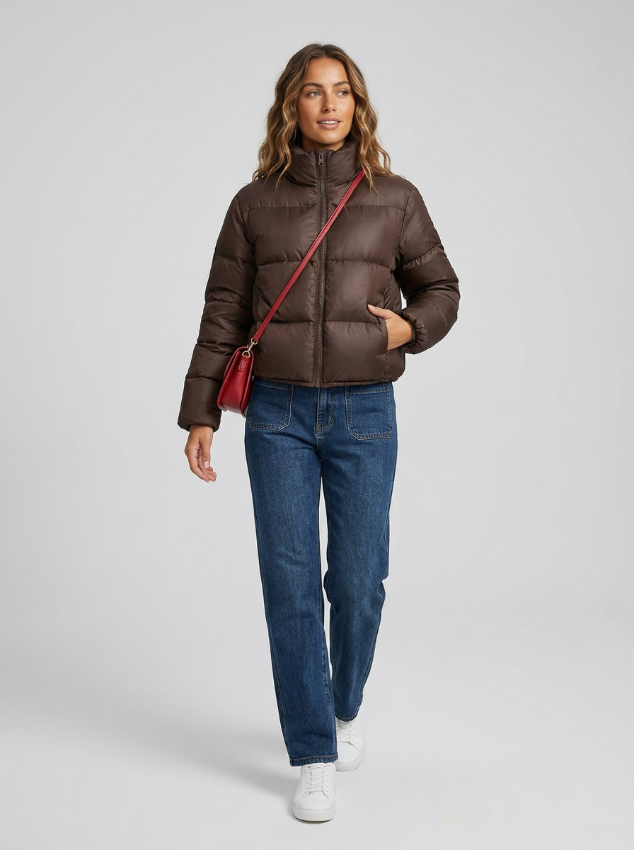Women's Puffer Jacket Cropped | Casual