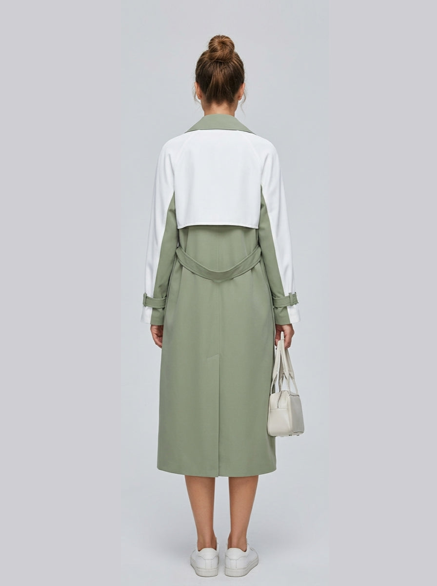 Women's Trench Coat Colour Block | Long