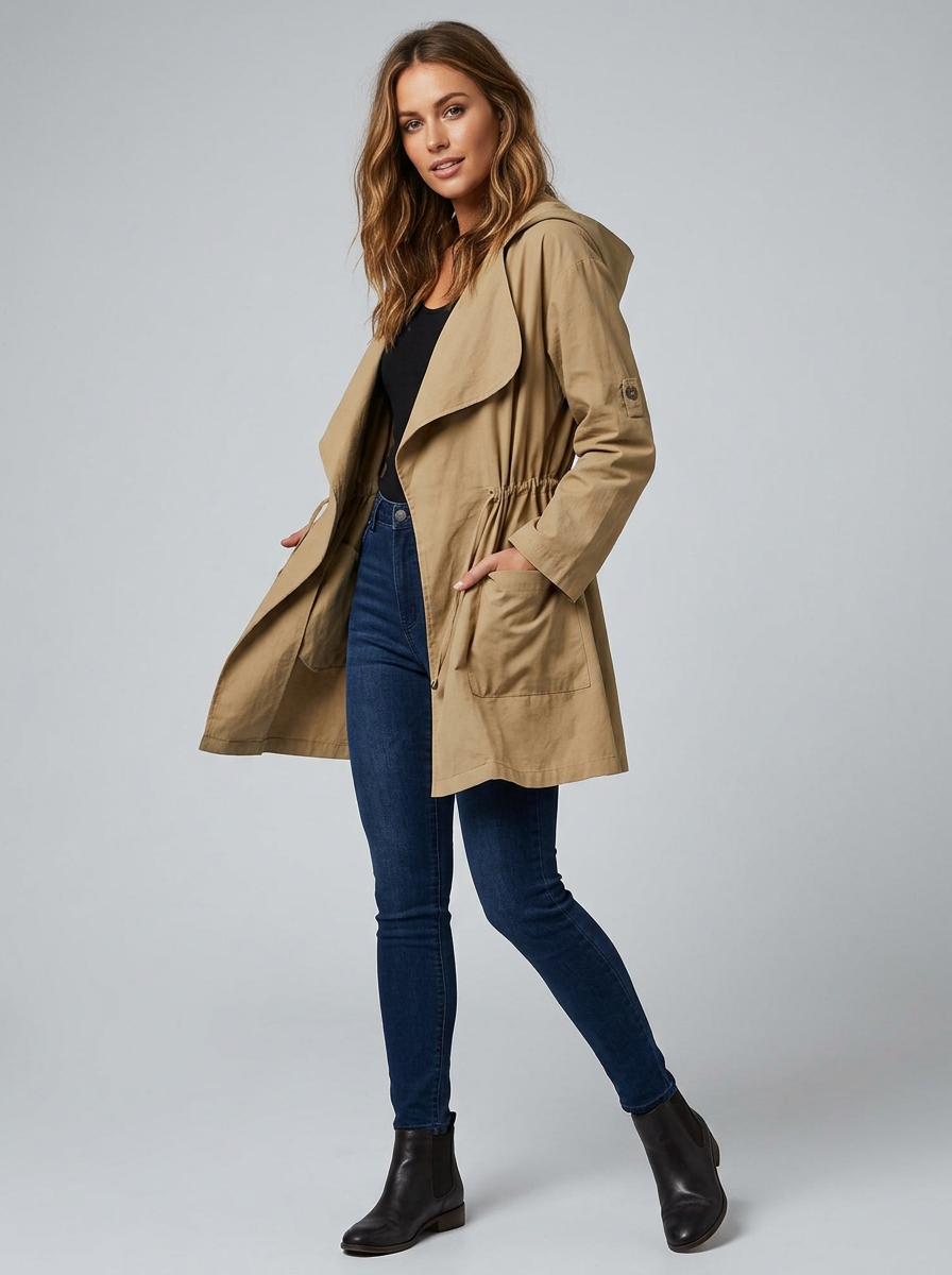 Women's Trench Coat Hooded | Casual