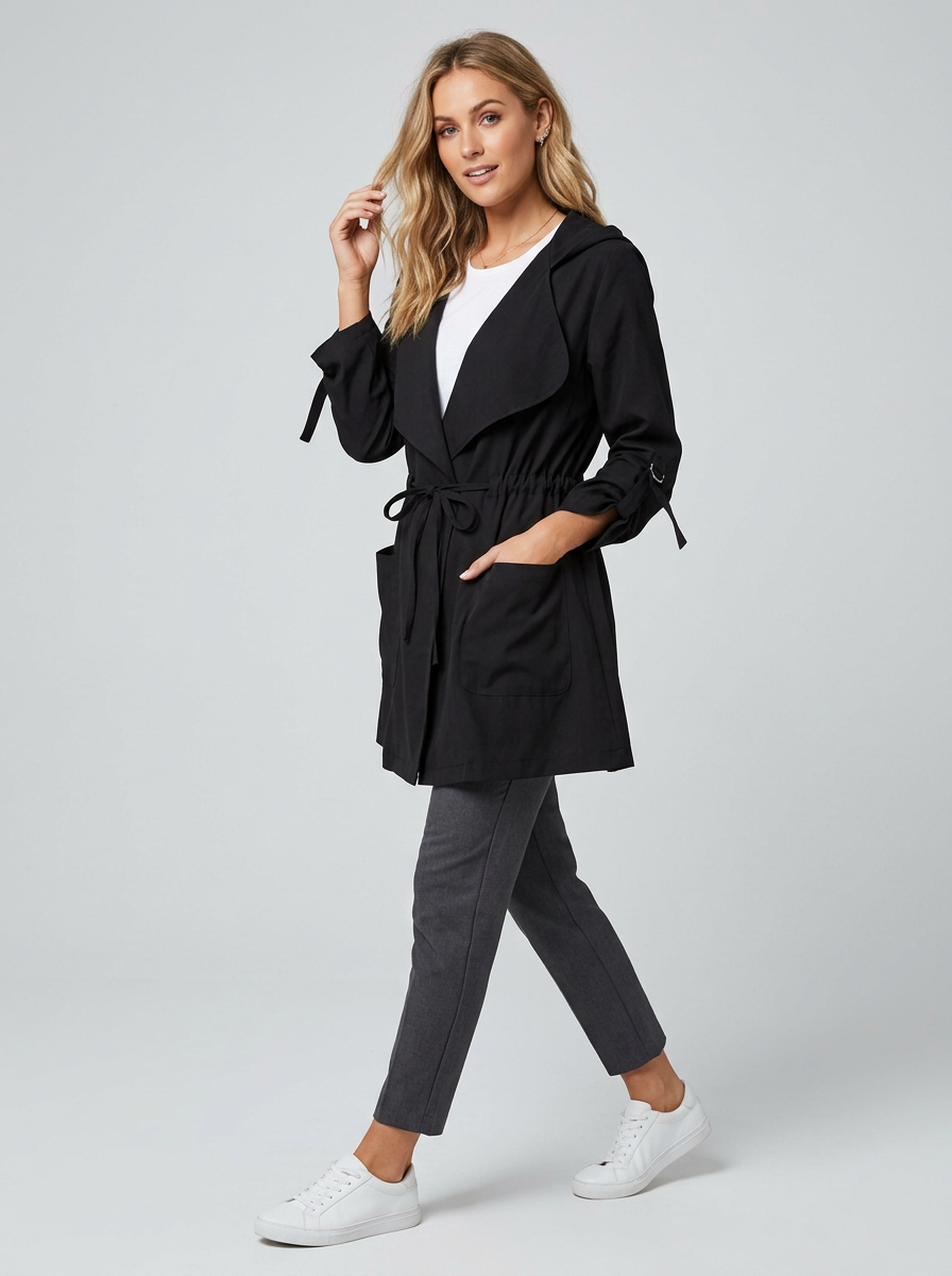 Women's Trench Coat Hooded | Casual