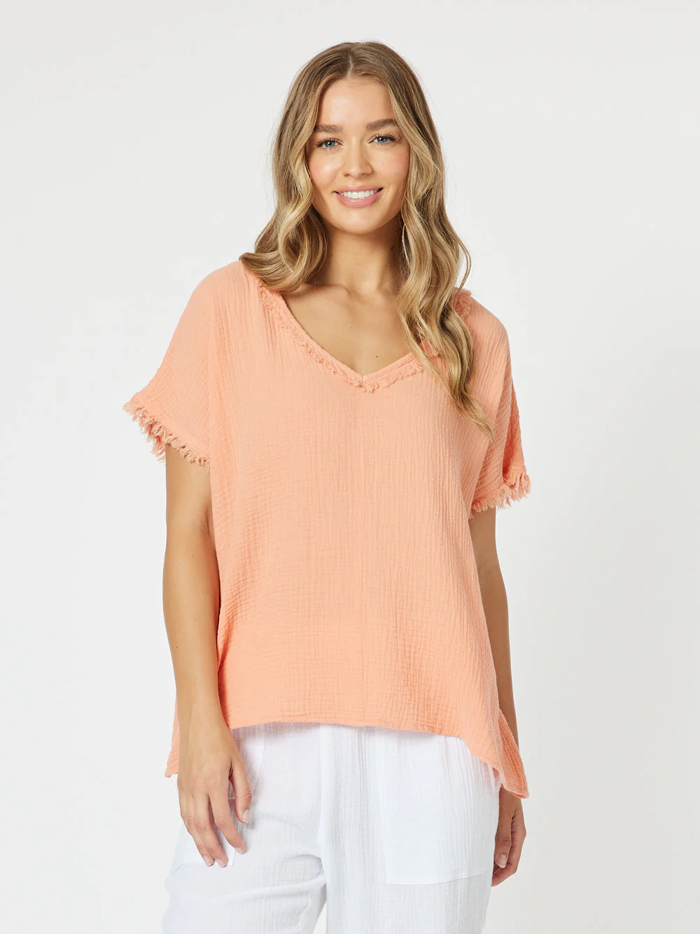 Byron Cotton V Neck Top