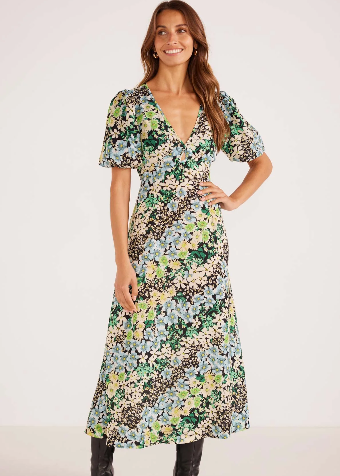 Lenora Keyhole Midi Dress