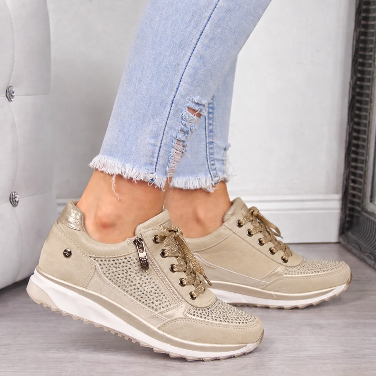 Alessia | Side-Zip Support Sneakers