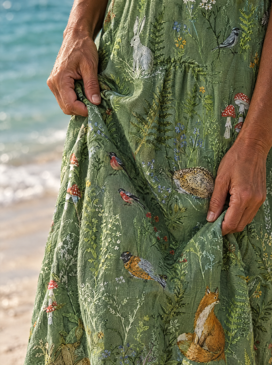 Alfreda | Women's Woodland Animal Print Midi Dress