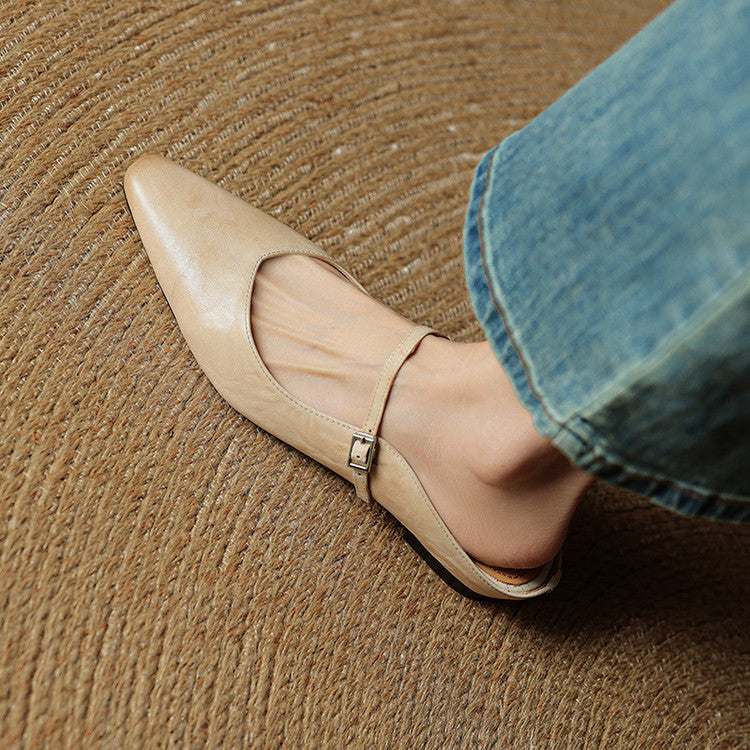 Alicia | Pointed-Toe Mary Jane Mule Shoes