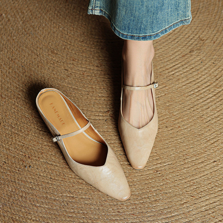 Alicia | Pointed-Toe Mary Jane Mule Shoes