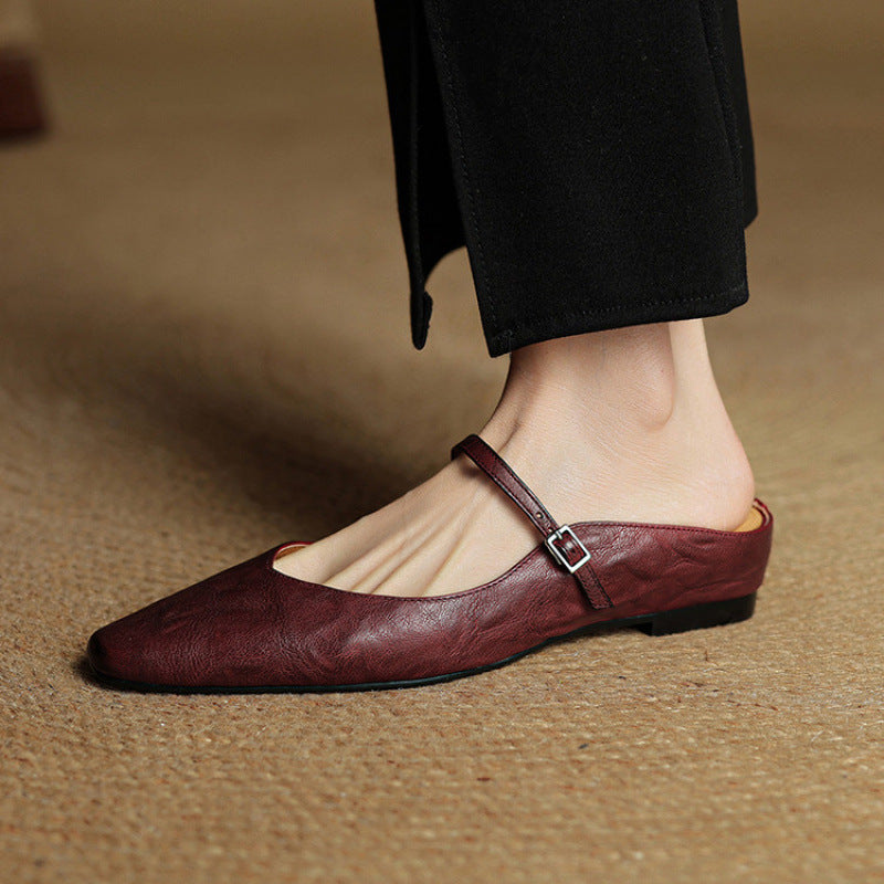 Alicia | Pointed-Toe Mary Jane Mule Shoes