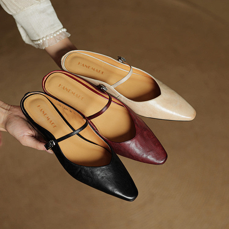 Alicia | Pointed-Toe Mary Jane Mule Shoes