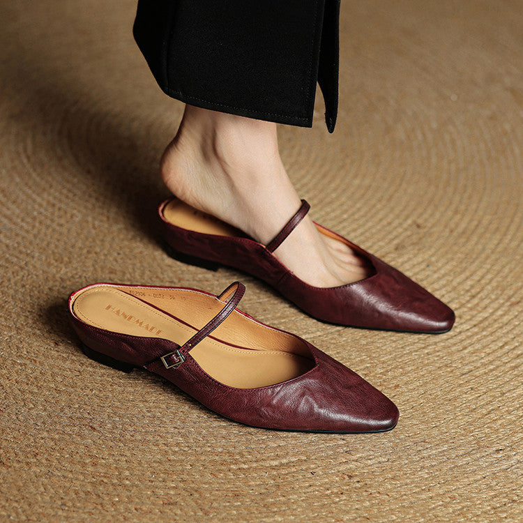 Alicia | Pointed-Toe Mary Jane Mule Shoes