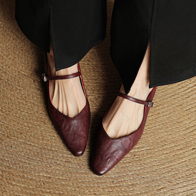 Alicia | Pointed-Toe Mary Jane Mule Shoes