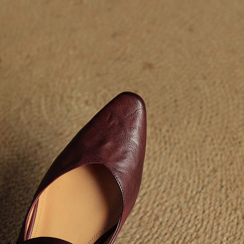 Alicia | Pointed-Toe Mary Jane Mule Shoes