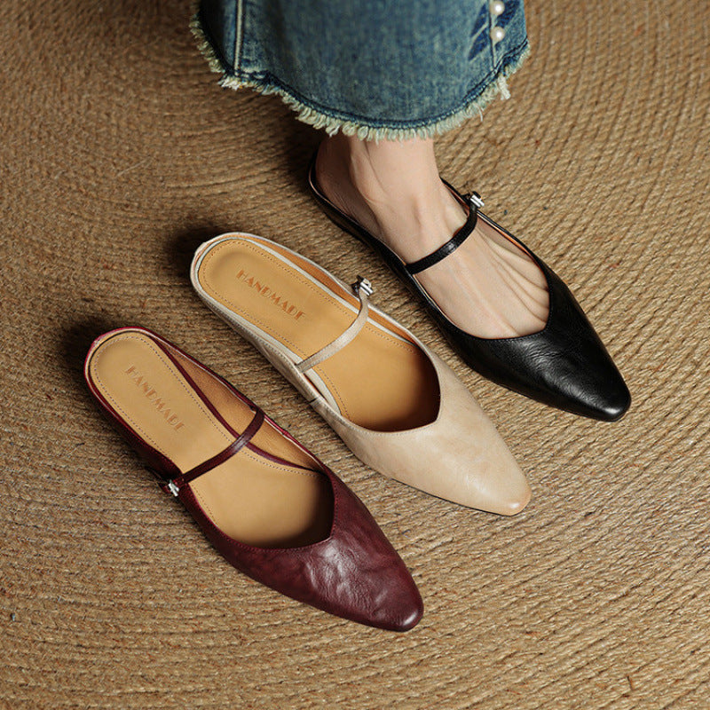 Alicia | Pointed-Toe Mary Jane Mule Shoes
