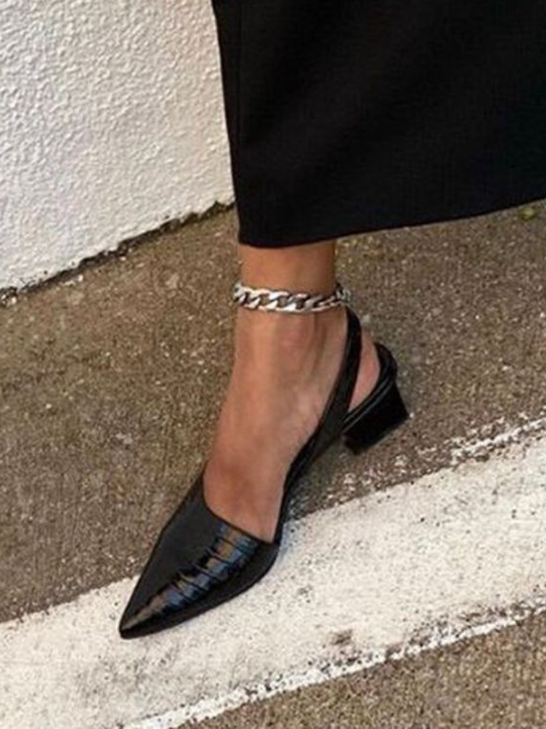 Antonia | Croc-Effect Slingback Heels