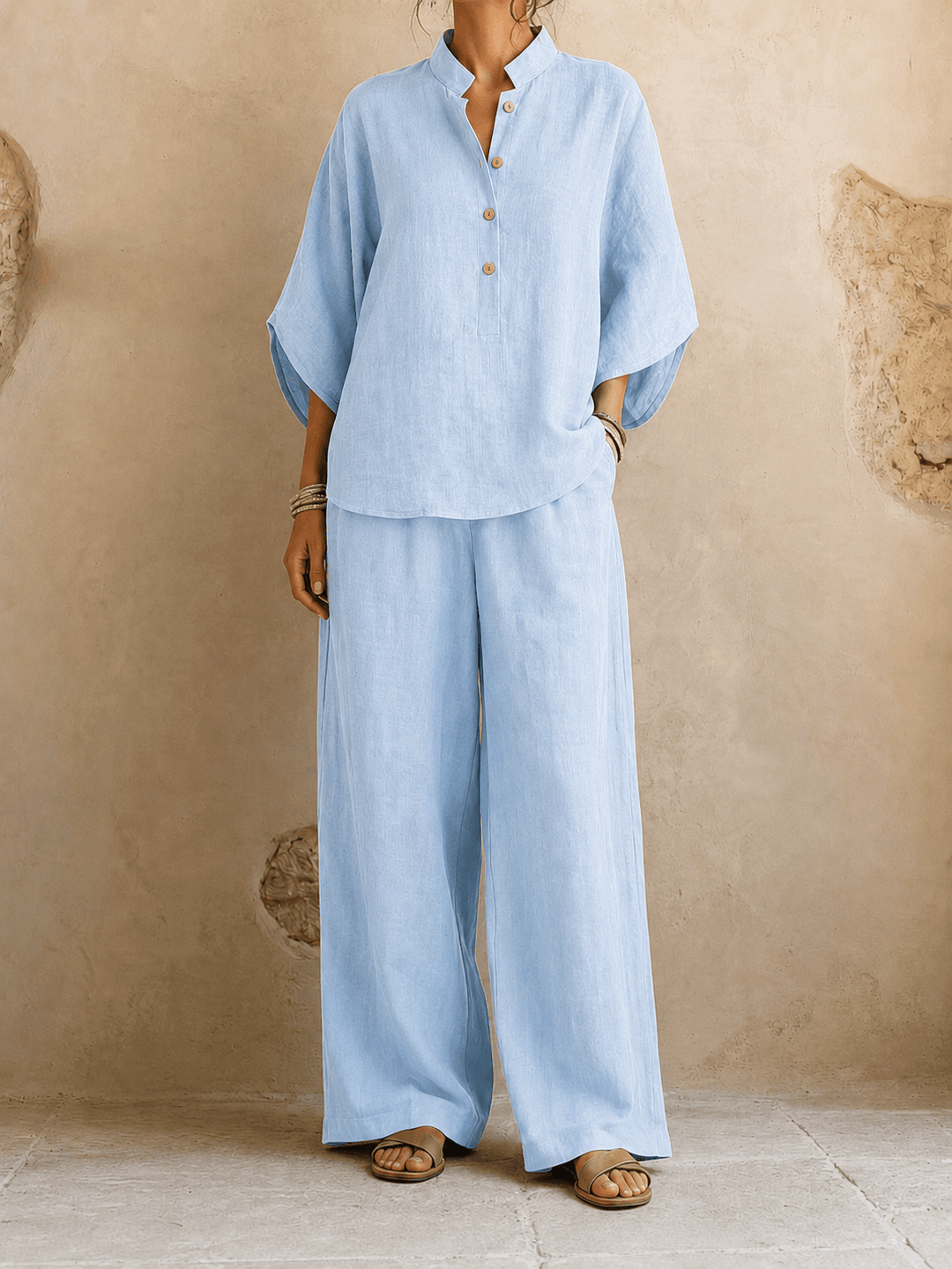 Anya | Women's Batwing Top and Wide-Leg Pants Set