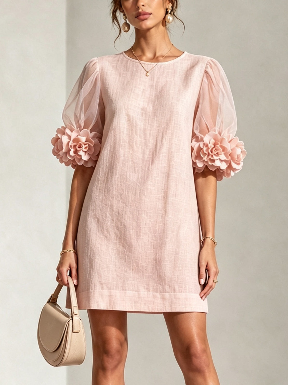 Audrey | Women's Puff Sleeve Floral Cuff Mini Dress