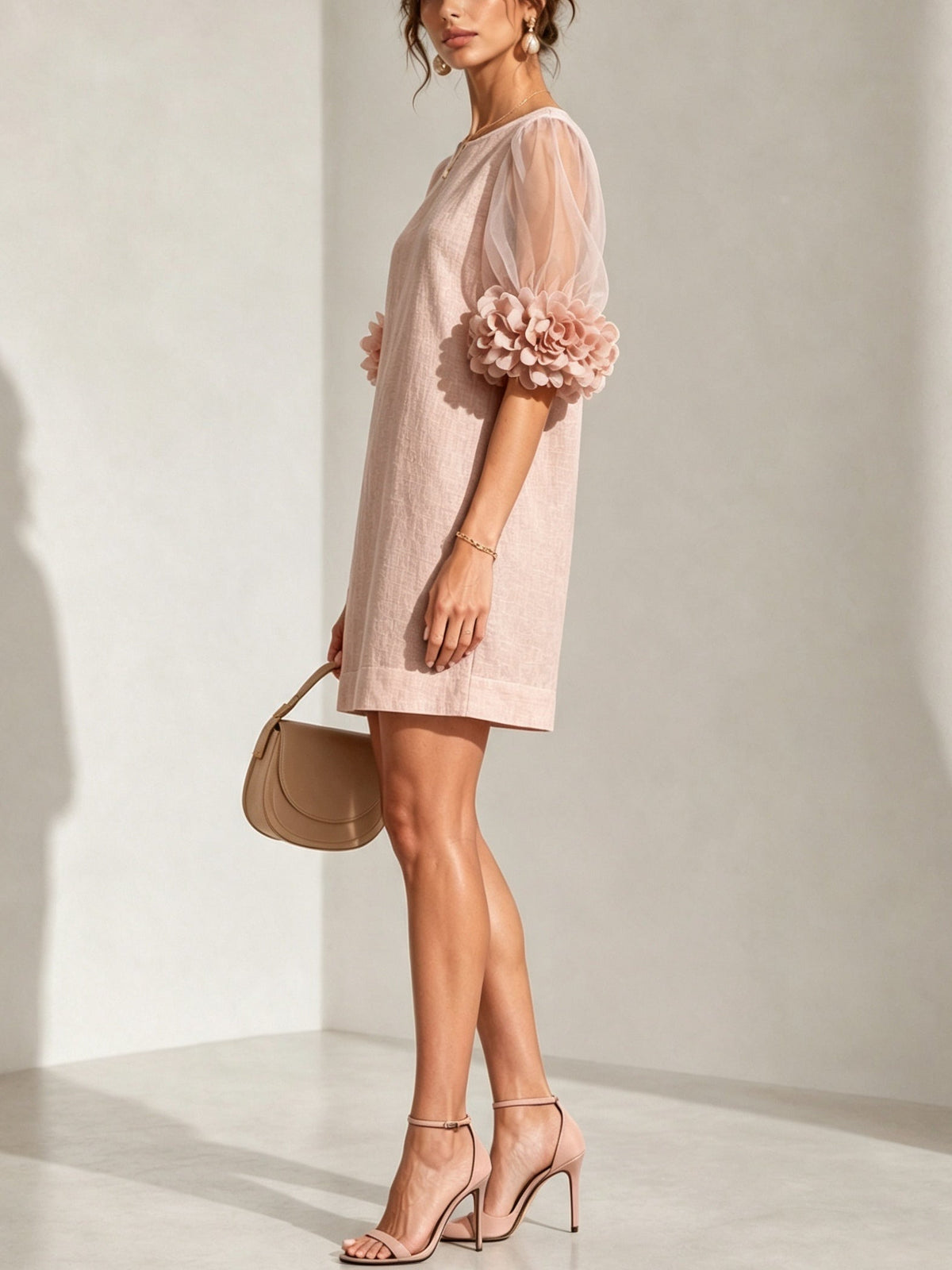 Audrey | Women's Puff Sleeve Floral Cuff Mini Dress