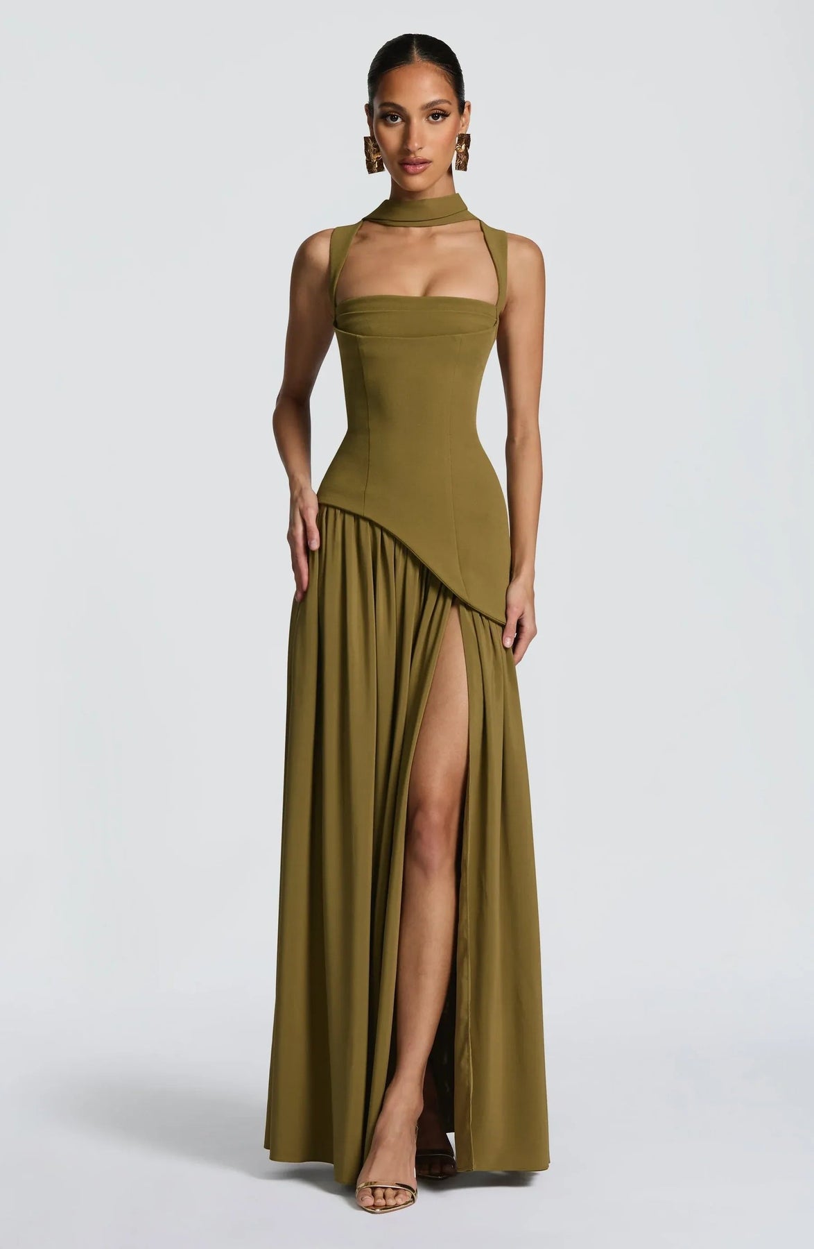 Audrey | Women's Sleeveless A-Line Maxi Dress with Side Slit