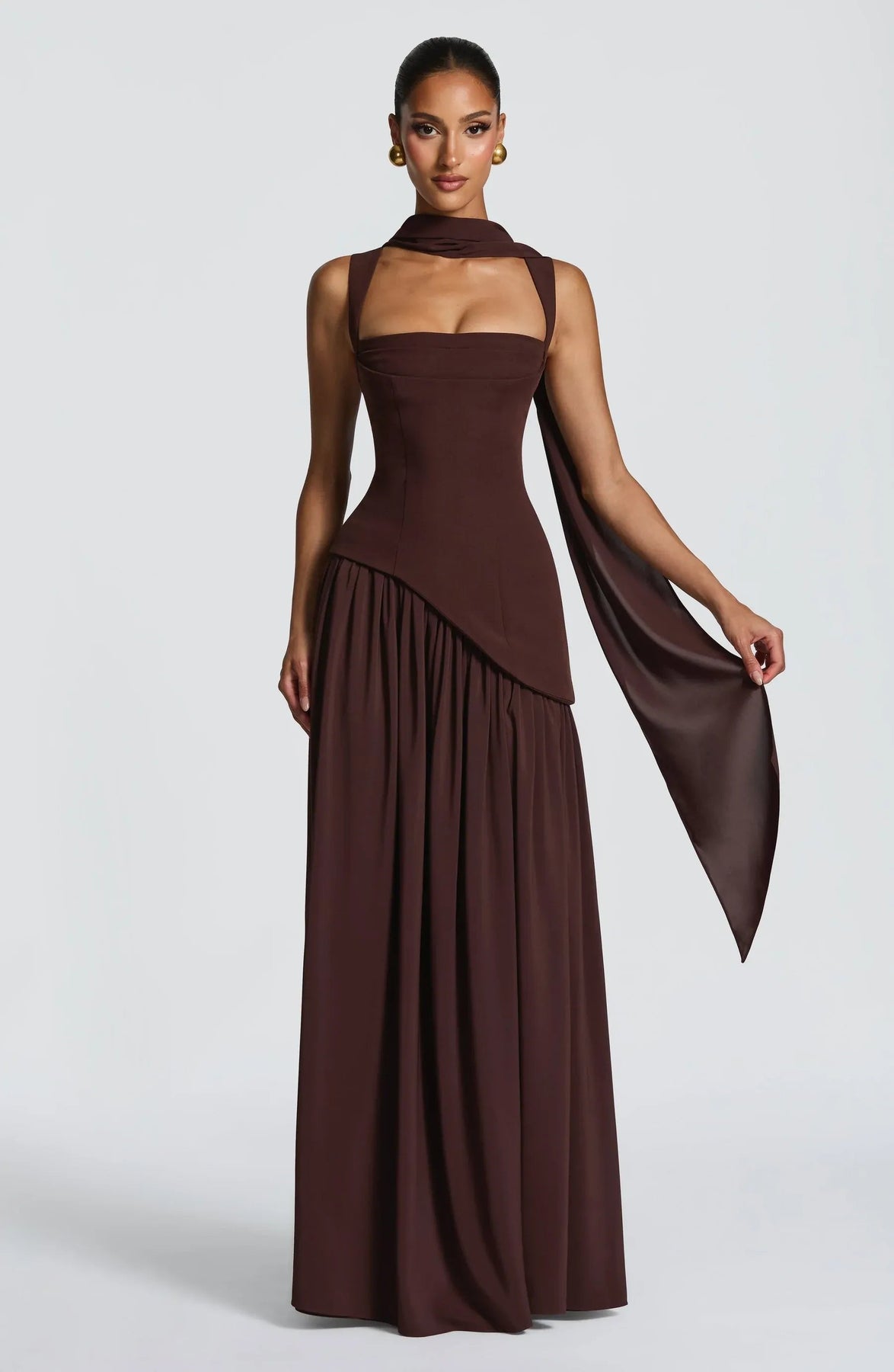 Audrey | Women's Sleeveless A-Line Maxi Dress with Side Slit