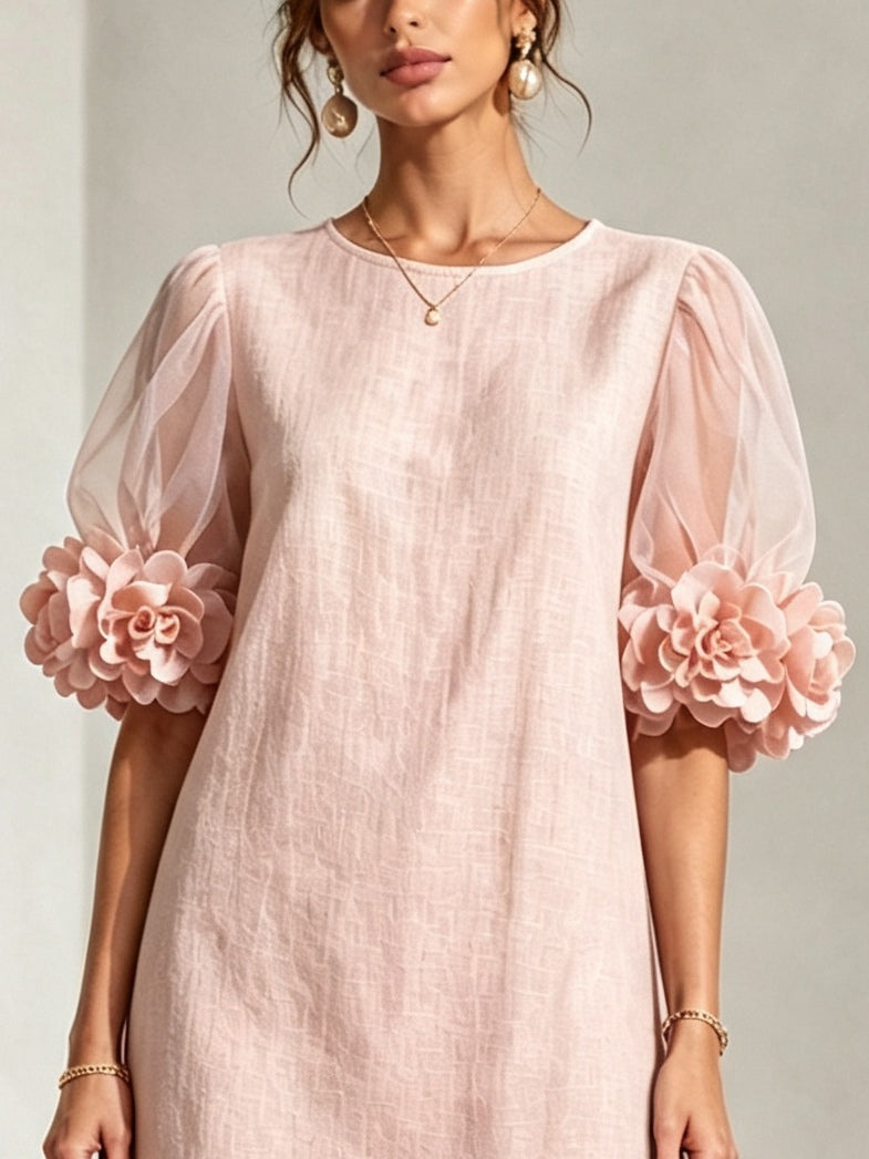 Audrey | Women's Puff Sleeve Floral Cuff Mini Dress