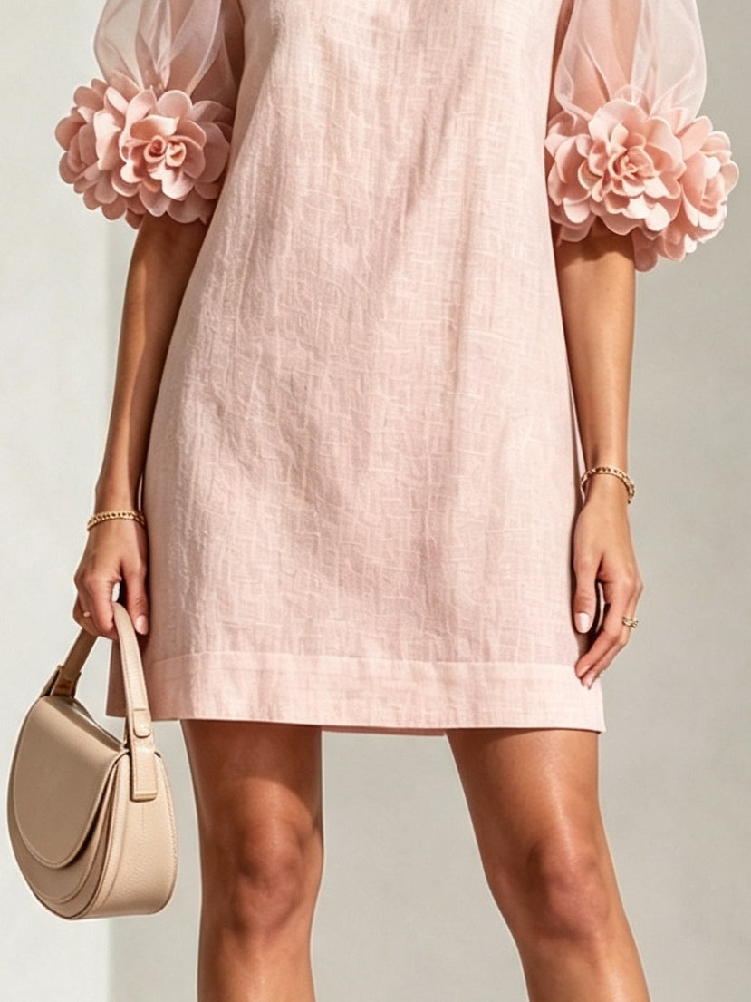 Audrey | Women's Puff Sleeve Floral Cuff Mini Dress