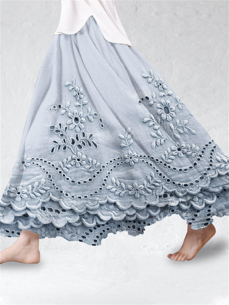 Avenelle | Women's Boho Printed A-Line Maxi Skirt