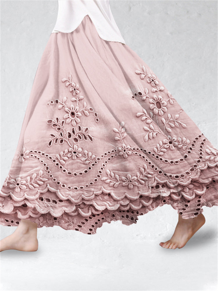 Avenelle | Women's Boho Printed A-Line Maxi Skirt