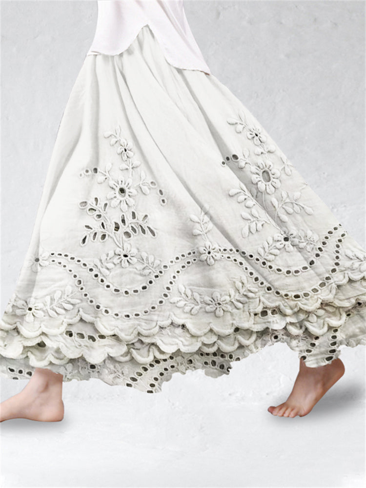 Avenelle | Women's Boho Printed A-Line Maxi Skirt
