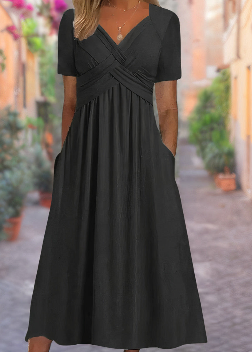 Bailey | Women's V-Neck Dress with Flattering Draped Silhouette