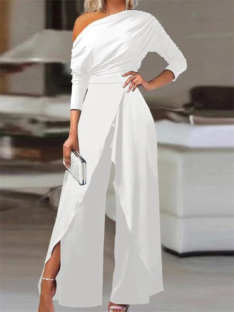 Bernice | Women's Off-Shoulder Wide-Leg Jumpsuit with Tie Waist