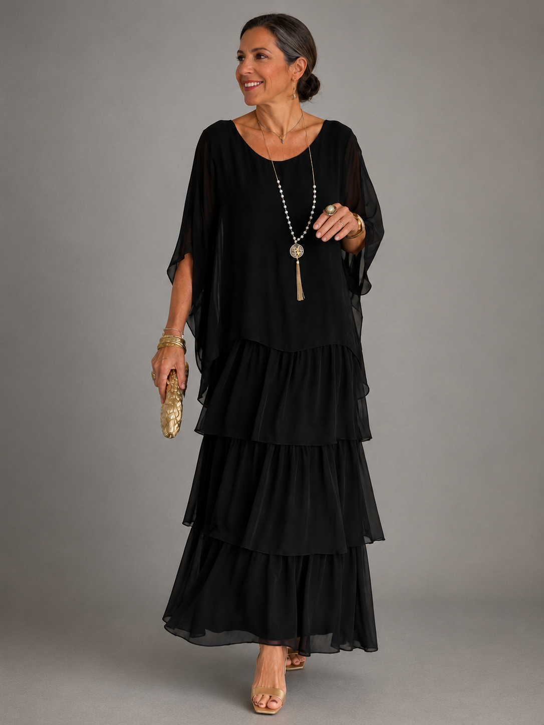 Bianca | Women’s Flowing Layered Maxi Dress