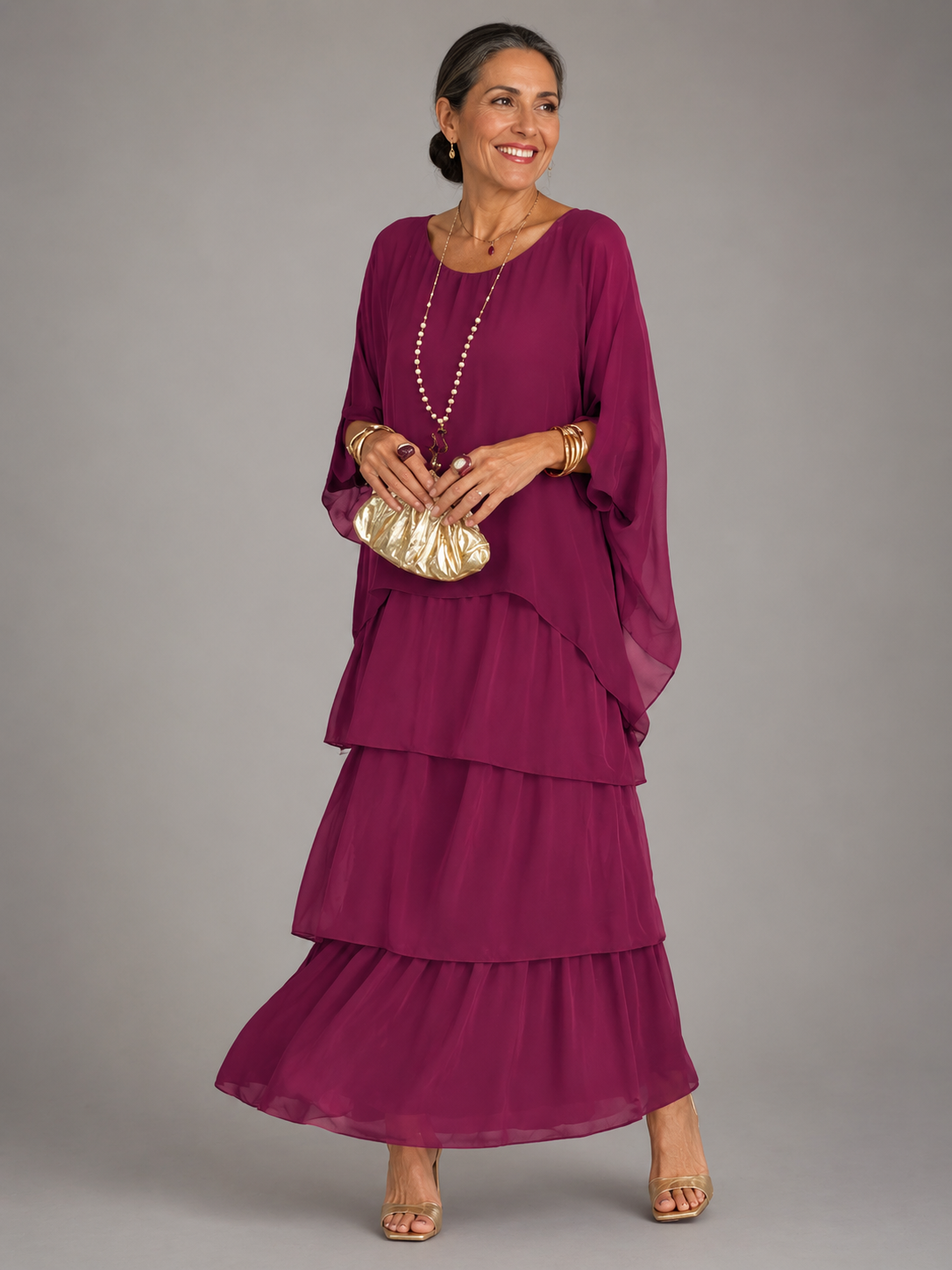 Bianca | Women’s Flowing Layered Maxi Dress