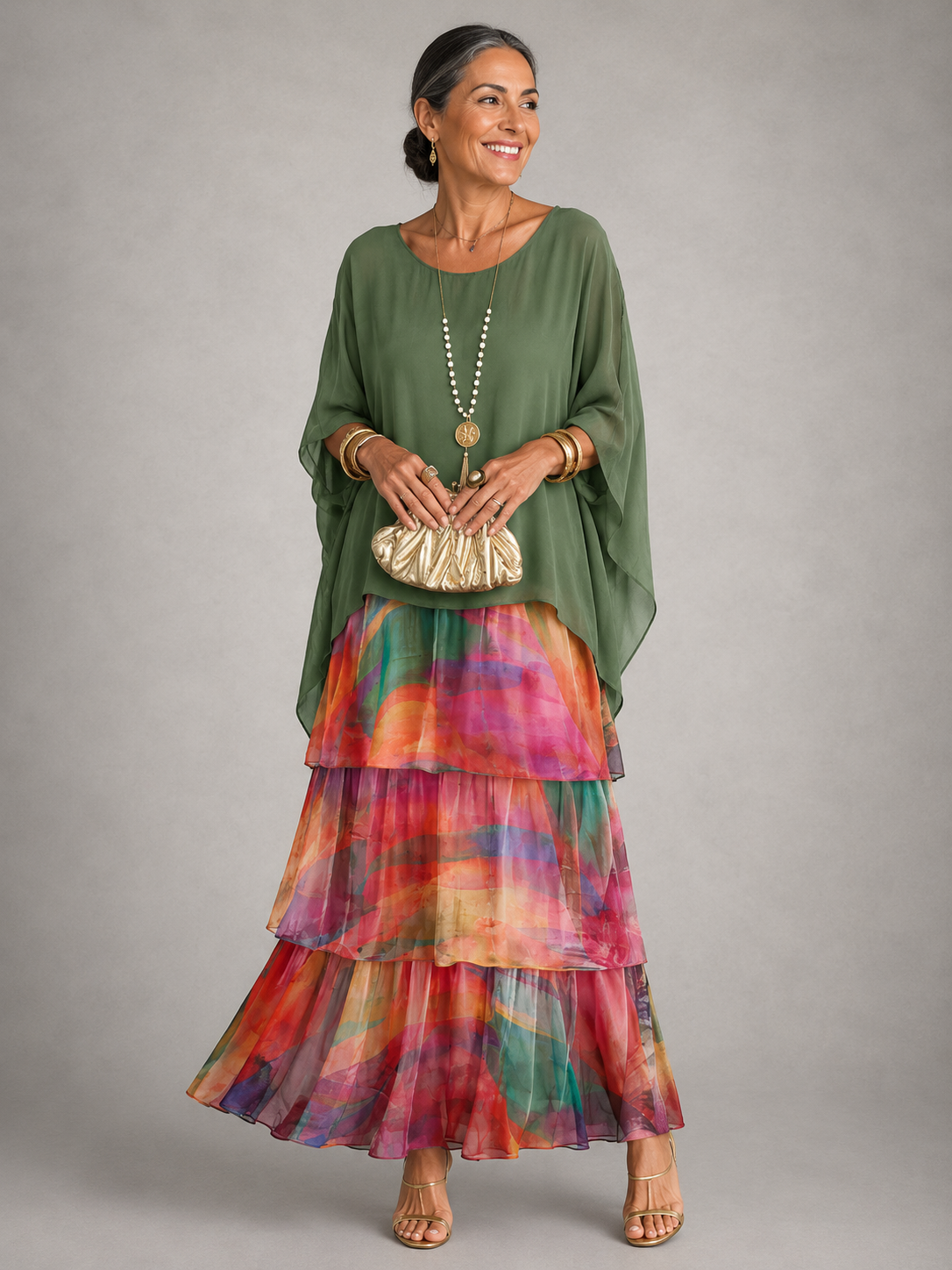 Bianca | Women’s Flowing Layered Maxi Dress