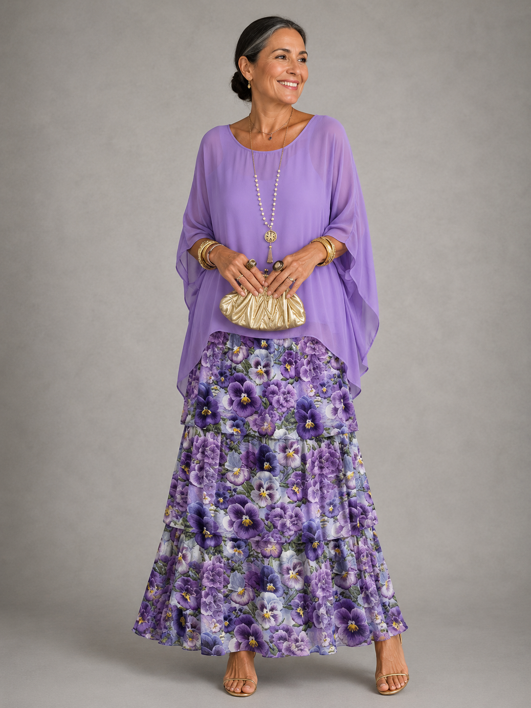 Bianca | Women’s Flowing Layered Maxi Dress