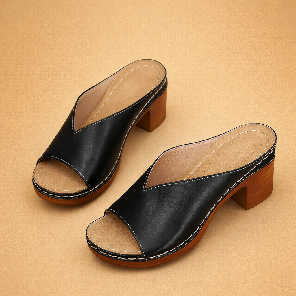Blythe | Women’s Open-Toe Block Heel Mule Sandals