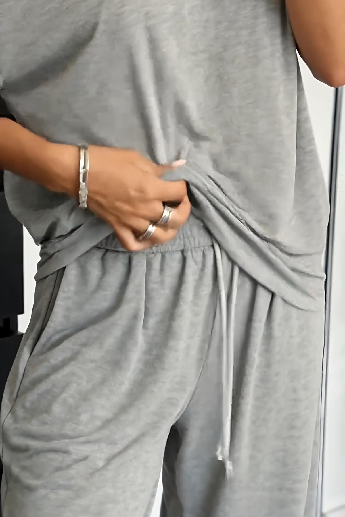 Brianna | Women's Off-Shoulder Lounge Set With Wide-Leg Pants