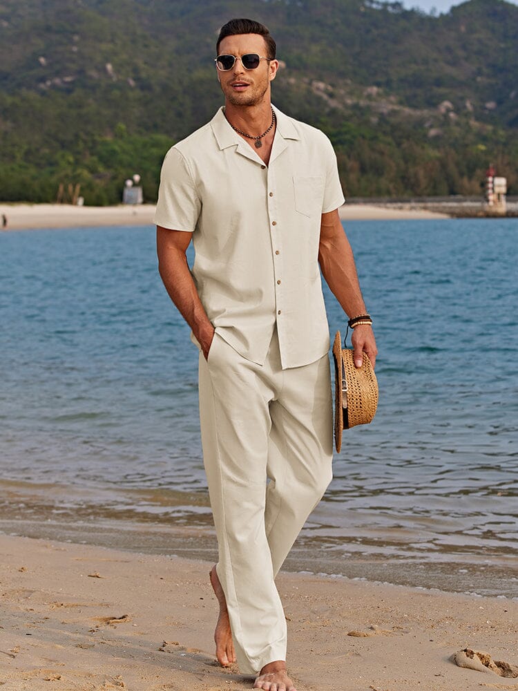 Brooks | Men’s Camp Collar Shirt and Relaxed Trousers Set