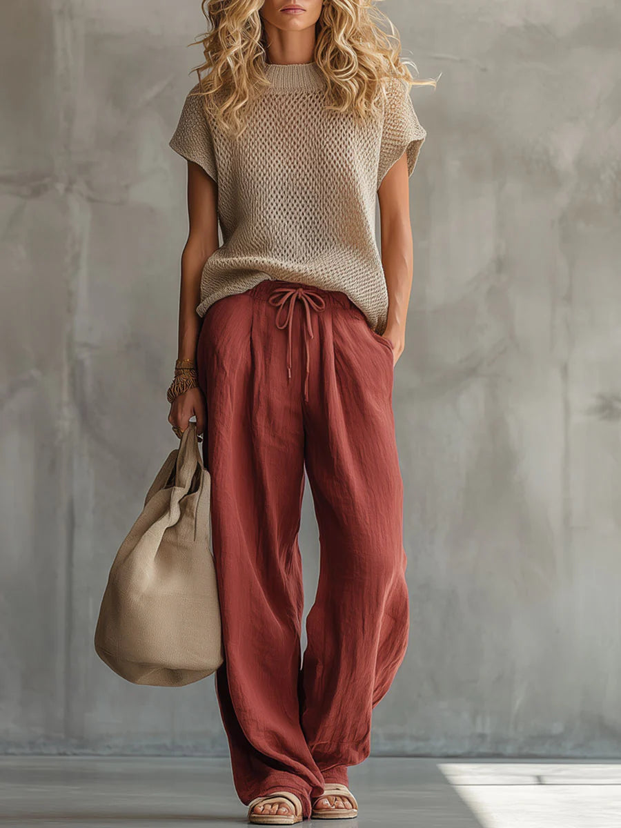 Cecilia | Knitted Top & Wide-Leg Trouser Set