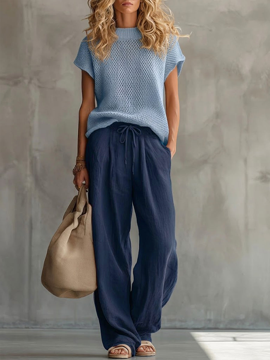 Cecilia | Knitted Top & Wide-Leg Trouser Set