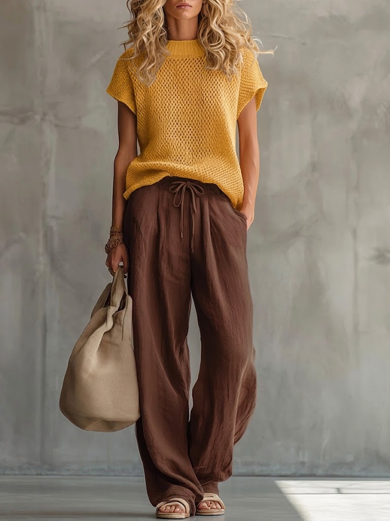 Cecilia | Knitted Top & Wide-Leg Trouser Set