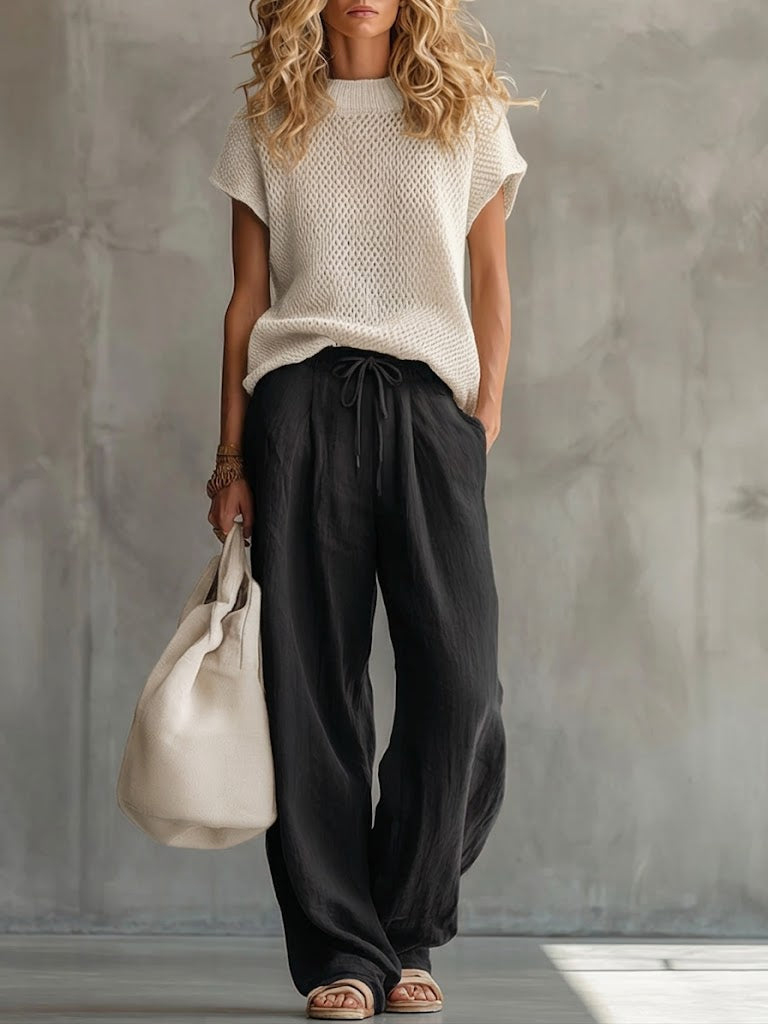 Cecilia | Knitted Top & Wide-Leg Trouser Set