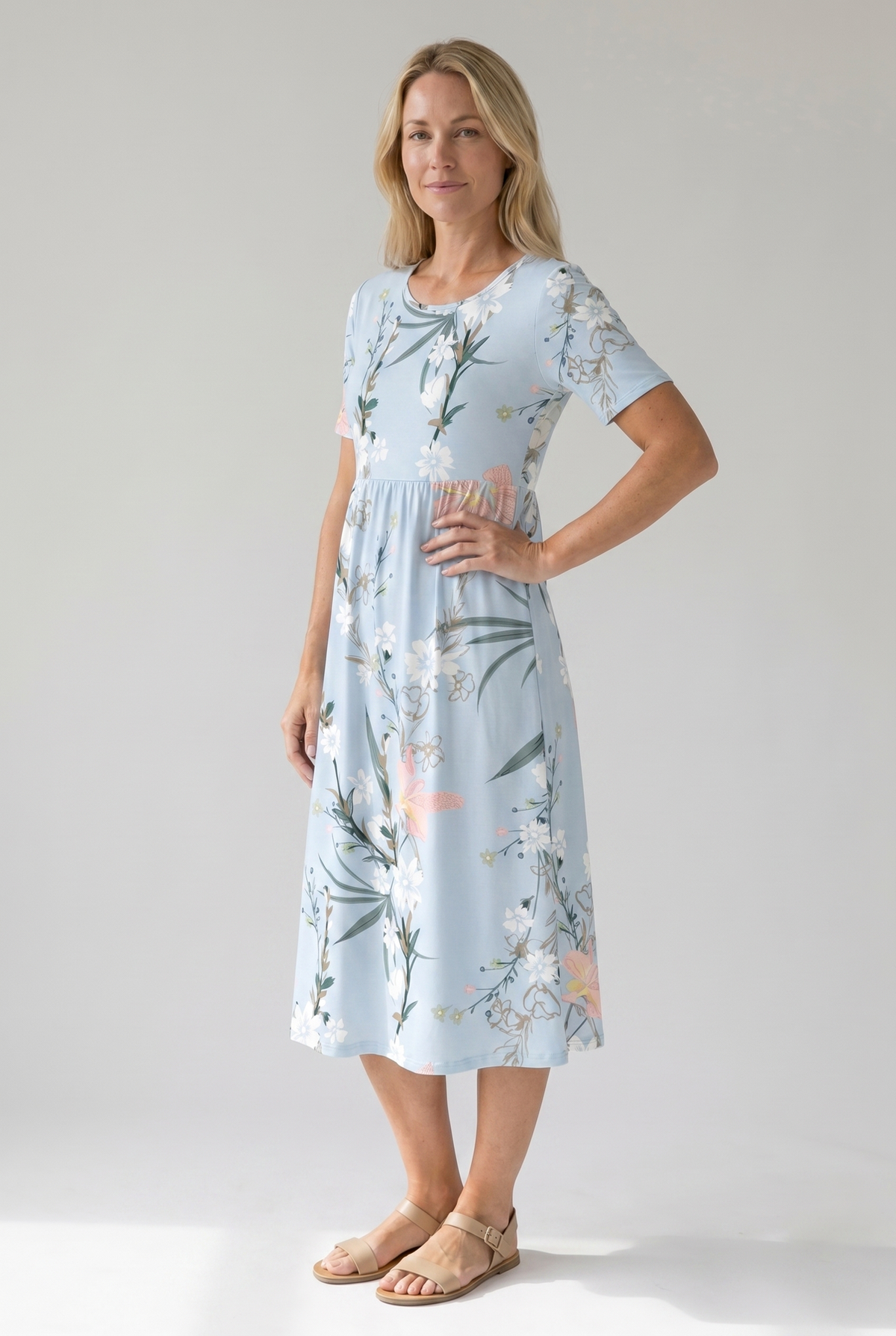 Cecily | Women’s Floral Print A-Line Midi Dress
