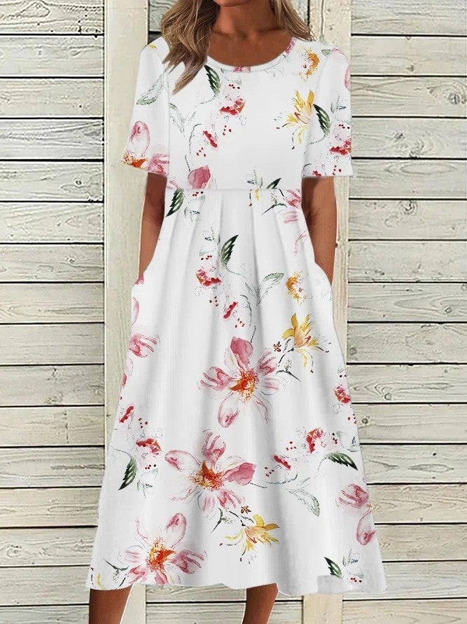 Cecily | Women’s Floral Print A-Line Midi Dress