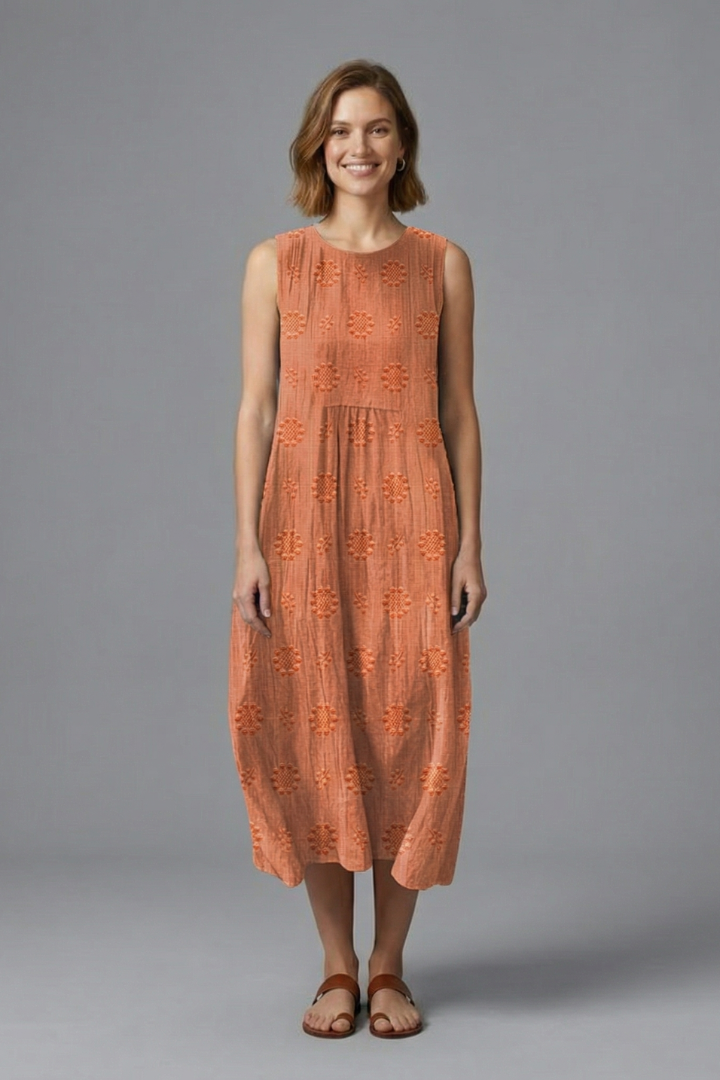 Cecily | Women's Sleeveless Textured Midi Dress
