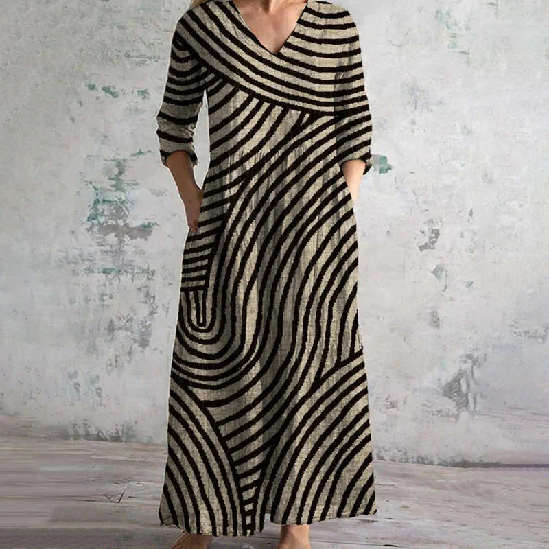 Celina | Vintage Striped Maxi Dress