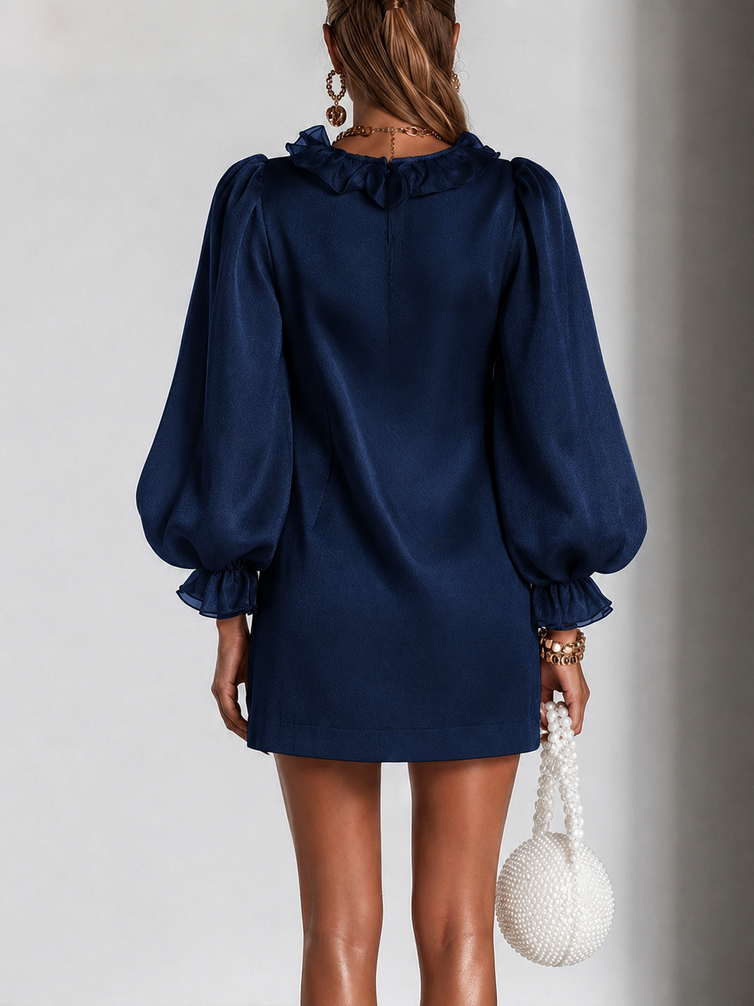 Charlotte | Women's Ruffle Puff Sleeve Shift Mini Dress