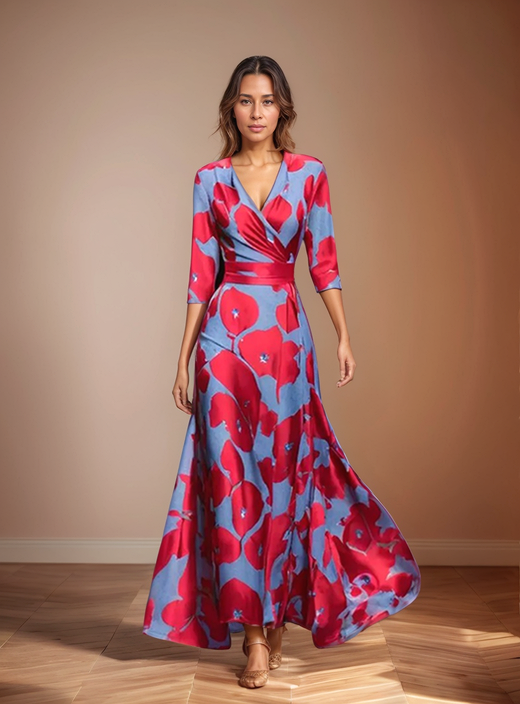 Clara | Women's Floral Print Sleeveless Maxi Dress